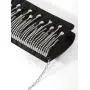 Water drop rhinestone glitter tassel pleated clutch bag for women wedding evening bag