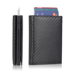 Wholesale Pu Leather Metal Business Card Holder Aluminum Leather Card Holder Wallet