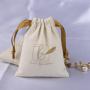 10*12 Cm 8 Oz Canvas Drawstring Makeup Cosmetic Pouch Soft Beige Cotton Dust Jewely Gift Bag