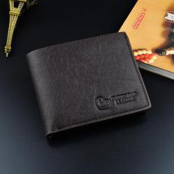 OEM847 Short Men's Wallet Fashion Business Silm Purse Lychee Pattern Wallet Gift for Men Vintage Credit Card Holder