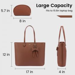 2023 LOVEVOOK 2pc ladies bags famous luxury shoulder bag 15.6in work school computer bags large women Laptop tote handbags