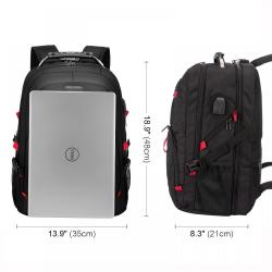 Large Capacity Waterproof Anti Theft 15.6 17 18 inch Laptop Backpacks with Lock and USB Port Travel Backpack Bags for Men Women