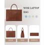 LOVEVOOK New Design Vintage Large Business Briefcase PU Leather Office Work Bag 15.6 inches Laptop Tote Handbags for Women
