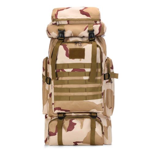 Tactical camouflage sports backpack 80L waterproof outdoor mountaineering bag large capacity hiking package outsourcing