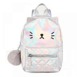 2024 New Student Backpack Fashion Trend White Children With Pompom Decoration Large Backpack