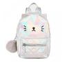 2024 New Student Backpack Fashion Trend White Children With Pompom Decoration Large Backpack