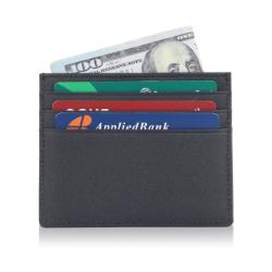 OEM/ODM genuine leather card holder wallet men slim small card holder rfid leather waller card holder
