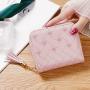 2024 popular design mini small wallet women short wallets pu leather zipper cute coin purse student embroidery wallet