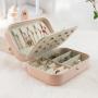 KBW685  Double Large Capacity PU Jewelry Box Portable Leather Jewelry Storage Necklace Ring Watch Storage Box