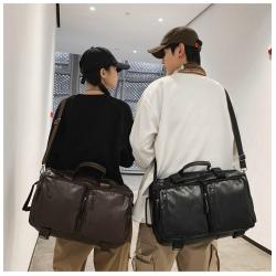 ZWY191 Daily Leisure Mountaineering Travel Luggage Backpack PU Vintage Fashion Large Shoulder Bag Men Women Outdoor Hiking Bag