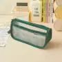 Gelory Custom School Student Simple Mesh Exam Stationery Bag Double Sided Transparent Pencil Bag