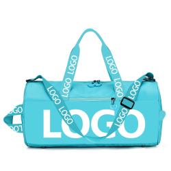 custom designer duffel bag blue color waterproof polyester women training dance workout sport gym travel duffle bag with logo