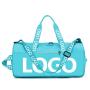 custom designer duffel bag blue color waterproof polyester women training dance workout sport gym travel duffle bag with logo