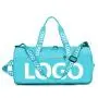 custom designer duffel bag blue color waterproof polyester women training dance workout sport gym travel duffle bag with logo