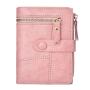 ZWY020 New Daily Women Short Wallet Fashion PU Leather Zipper Clutch Card Case Multi-Card Solid Color Lightweight Coin Purse