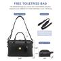 LOVEVOOK 2pcs/set Fashion Leather Travel Duffle Bag for Women Men Vintage Weekender Overnight Bag Gym Sports Bag with Wet Pocket