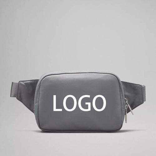 customized high quality nylon double zipper outdoor sport large capacity 2l everywhere belt bag with metal logo