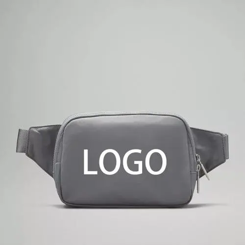 customized high quality nylon double zipper outdoor sport large capacity 2l everywhere belt bag with metal logo