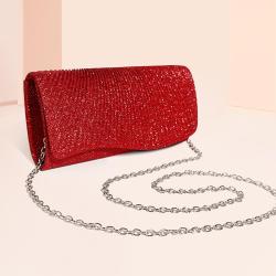 Red Fashion women brilliant luxury clutch bags shiny dinner dress designer clutch purses and handbags for women chain wallets