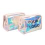 LOW MOQ Custom logo Fashion Small personalized Holographic Tpu Private Label Makeup Bag&cases Cosmetic Gift Bags