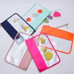 Chenille Patches Snacks Bag Large Clear Flat Pouch Nylon Make-up Bags For Purses Transparent Toiletry Cosmetic Bag