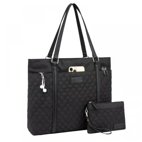 JFFD Ladies Canvas Lightweight Casual School Bag Teacher Bag 15.6 Inch Handbag Purse Laptop Shoulder Work Tote Bag for Women