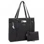JFFD Ladies Canvas Lightweight Casual School Bag Teacher Bag 15.6 Inch Handbag Purse Laptop Shoulder Work Tote Bag for Women