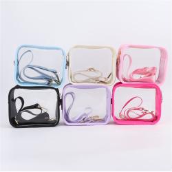 Wholesale Transparent PVC Messenger Bag Customized Fashion Chain Shoulder Clear Women Clear Crossbody Bag