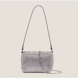 Fashionable New Style Crystal Evening Clutch Bag for Women Famous Design Single Handle PU Lining Zipper Button Closures Portable