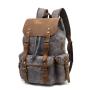 Retro vintage laptop backpack Large Capacity Leather Canvas Backpack For Men School Bags Waterproof High Quality Laptop Backpack