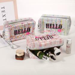 Custom Logo Luxury Fashion Special Laser Shiny PVC Holographic Makeup Cosmetic Bags Women
