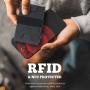 Wholesale Aluminum RFID Blocking Wallet for Men Slim Metal Minimalist Card holder Leather Wallet Push Button Card Access