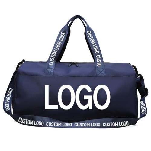 custom duffle bag with logo sport gym training bags blue travel luggage over night weekender duffel bag with shoe compartment