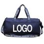 custom duffle bag with logo sport gym training bags blue travel luggage over night weekender duffel bag with shoe compartment