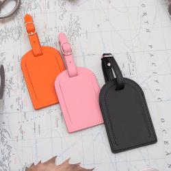 Factory Wholesale New Embossed Pu Leather name Luggage Label Bag Tag Pvc travel Luggage Tags identifiers kids bag tag