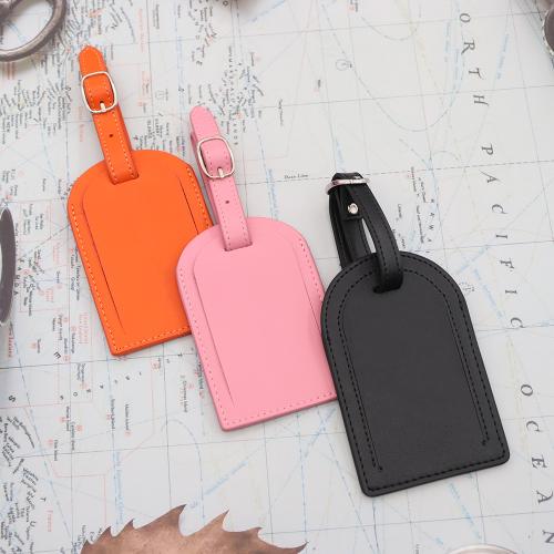 Factory Wholesale New Embossed Pu Leather name Luggage Label Bag Tag Pvc travel Luggage Tags identifiers kids bag tag