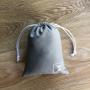 Custom Logo Printed Grey Cotton Linen Drawstring Pouch Cotton Linen Gift Packing Bag