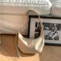 New Design Women Messenger Bag Simple Wrinkled Edges PU Leather Half Moon Crossbody Bag Large Fashion Leisure Lady Shoulder Bag