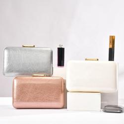 Fashionable solid color minimalist glossy light texture party evening bags handbags ladies purse clutch bag for women