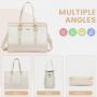 LOVEVOOK Fashion Design Canvas+PU Leather Large Business Work Office Handbags Ladies Custom Logo Laptop Tote Bags for Women 15.6