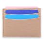 Nice full grain pebble leather branded rectangle credit card holder with premium oil painting