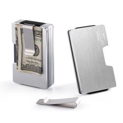 ZF323 Custom Logo Business Card Case Metal Multifunctional Money Clip RFID Slim Card Case Aluminium Card Holder