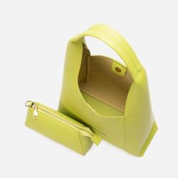 Fashionable New Design One-Shoulder PU Bucket Tote Bag Women Simple Vintage Style Zipper Closure Letter Decoration All Seasons
