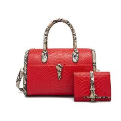 2024 Custom Snake Vegan Leather Boston Bag Handbag For Women Ladies Vintage Purse