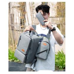 HR460 New Casual Men's Backpack Sets Oxford Outdoor Travel Waterproof Laptop Backpack Men's Shoulder Phone Storage Waist Bag