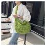 Korean Women's New Folded Cloud Bag Large Capacity Cotton Underarm One Shoulder Handheld Dumpling Bag Portable with Single Strap