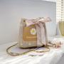 Straw Designer Tote Woman Handbag Custom Magnetic Button Large Capacity Bucket Bag Fresh Shopping Woven Chain Bags
