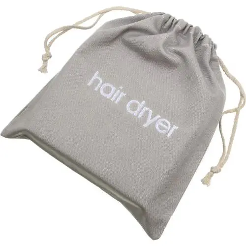Gelory Factory OEM Custom Logo Eco Cotton Travel Hair Dryer Drawstring Bag Container Hairdryer Bag