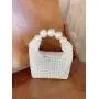 Retro hollow pearl handmade woven beaded handbag carteras para mujer 	 sac a main
