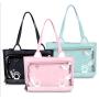Cat designer transparent Ita hand bag custom printing Ita bag with clear window